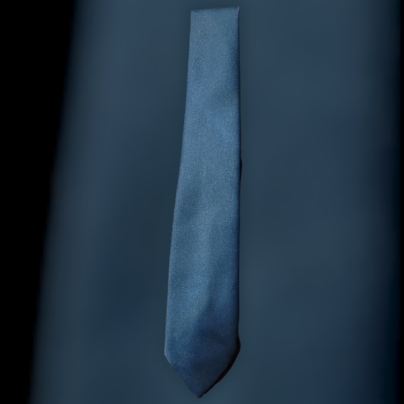 HOST PICK 🙂 Vtg Ketch 100% Polyester Solid Steel Blue Tie - Picture 3 of 5